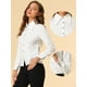 thumbnail image 2 of INSPIRE CHIC Camisa De Chifón De Manga Larga Con Cuello En Punta Para Mujer Blanco L, 2 of 5