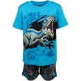 thumbnail image 6 of Jurassic World Jurassic Park Big Boys' 2-Piece T-Shirt and Shorts Set Blue Raptor Blue, 6 of 7