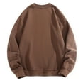 thumbnail image 4 of SYMOID Men's Oversized Sweatshirt - 100% Polyester with Simulated Two-Piece Design & Contrast Trim, Coffee, Size 2XL, Machine Washable, Long Sleeve Crew Neck, 4 of 7
