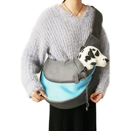 Pet Dog Sling Carrier  Breathable Mesh Portable Travel Safe Pet Sling Shoulder Bag Carrier with Adjustable Non-Slip Shoulder Strap for Small Dogs Cats Puppy