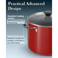 thumbnail image 6 of Cook N Home Nonstick Stockpot with Lid 8-Quarts, Professional Cooking Soup Pot, Canning Cookware, Marble Red, 6 of 7