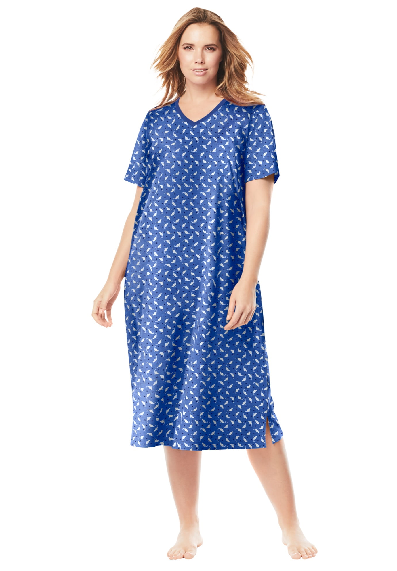 Dreams & Co. Dreams & Co. Women's Plus Size Long Print Sleepshirt