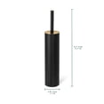 thumbnail image 3 of Acento Slim Round Holder Metal Removable Plastic Liner Tall Toilet Brush in Soft Touch Black Gold, 3 of 11