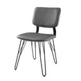 thumbnail image 4 of WE Furniture Flax Back Accent Dining Chair with Black Stitching, 2 Pack - Grey, 4 of 5