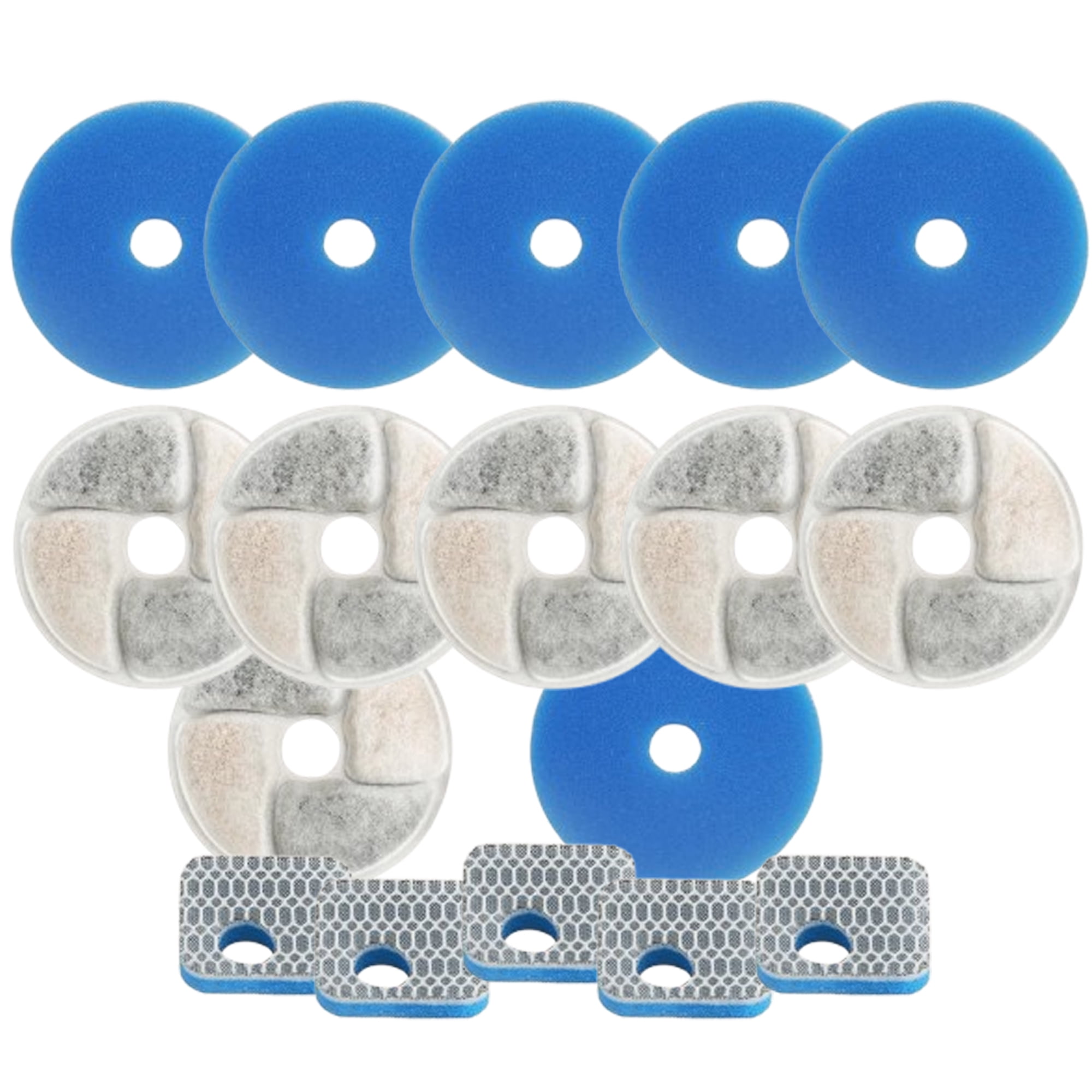 Qzbhct Pet Replacement Sponge Filters for Square 2.2L/73oz Stainless Steel Automatic Cat Water Fountain Foam Filter Dog Drinking(10 Set)