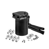 Oil Catch Can Reservoir Tank Kit Engine Black Polish Baffled Universal Aluminum
