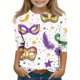 thumbnail image 2 of Blusas y camisas de manga larga con cuello redondo para niños Estampado de carnaval Camisa y top de manga 3/4 / cuello redondo tres cuartos para niños Top de poliéster para niños, 2 of 5