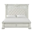 thumbnail image 2 of Furniture of America Byrne Wood Tufted Headboard Panel King Bed in White, 2 of 10