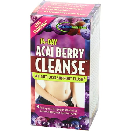 Applied Nutrition Acai Berry Cleanse Weight-Loss Support Flush Supplement Tablet, 56 Ct