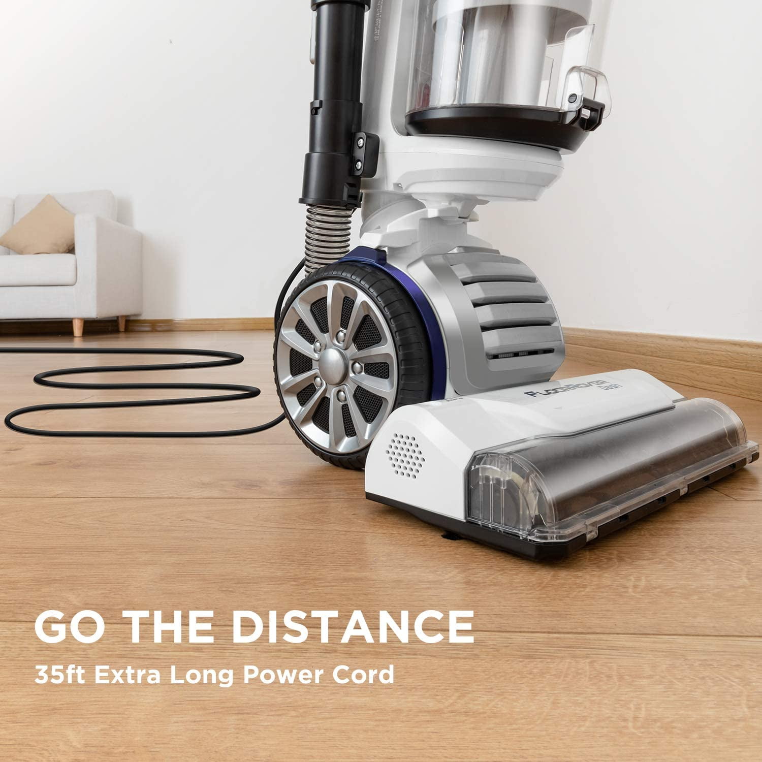 EUREKA FloorRover Dash Upright Pet Vacuum Cleaner, HEPA Filter, Swivel Steering for Carpet and Hard Floor, Bagless, Deep Ocean