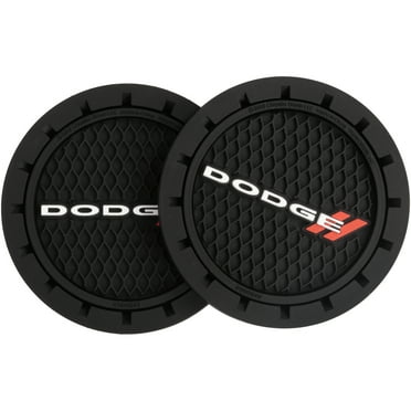 Plasticolor Dodge Automotive Cup Holder Coasters, Black, 2 Pack