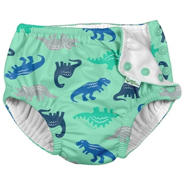 i Play Boys Reusable Absorbent Baby Swim Diapers Navy Fish Geo 6 Months