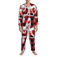 thumbnail image 3 of Fotbe Buffalo Plaid Love And Gnome Pijama de Hombre con Estampado de Manga Larga, Conjunto de 2 Piezas, Ropa de Dormir Suave y Cómoda con Bolsillos-Small, 3 of 7