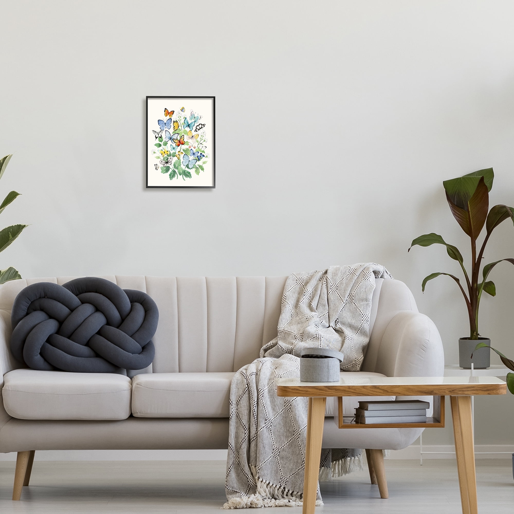 Stupell Industries Butterflies & Spring Florals Animals & Insects Painting Black Framed Art Print Wall Art, 11 x 14