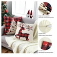 thumbnail image 4 of GymChoice Christmas Decor Pillow Covers,18 X 18 Inches Set of 4 Black and Red Buffalo Plaid Farmhouse Throw Pillowcases Cotton Linen Vintage Cushion Covers Pillow Shams Cases Slipcovers, 4 of 7