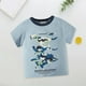 thumbnail image 2 of Gibobby Blusas De Niños Niños pequeños bebés niños verano dibujos animados dinosaurio manga corta cuello redondo camisetas Tops camiseta azul y opcional(Azul, 2-3 Años), 2 of 5