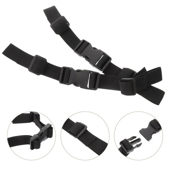Pawsdot 2Pcs Black Accordion Back Support Strap Comfortable Durable for Daily Carry