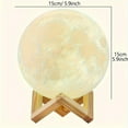thumbnail image 4 of Moon Lamp 128 Colors Moon Night Light LED 3D Printed Moon Lamp 5.9 Inch Table Lamp with Stand and Remote Control USB Plug, 4 of 9