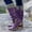 Purple, variant on EGNMCR Winter Boots for Women Women Fashion Western Style Cowboy Riding Boots Casual Warm Knee Middle Tube Boots Shoes