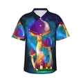 thumbnail image 2 of Camisa hawaiana nueva y divertida con estampado de hongos para hombre, camisas de manga corta, camisas casuales para vacaciones en la playa, camisas de calle con flores para mujer y niño, 2 of 5
