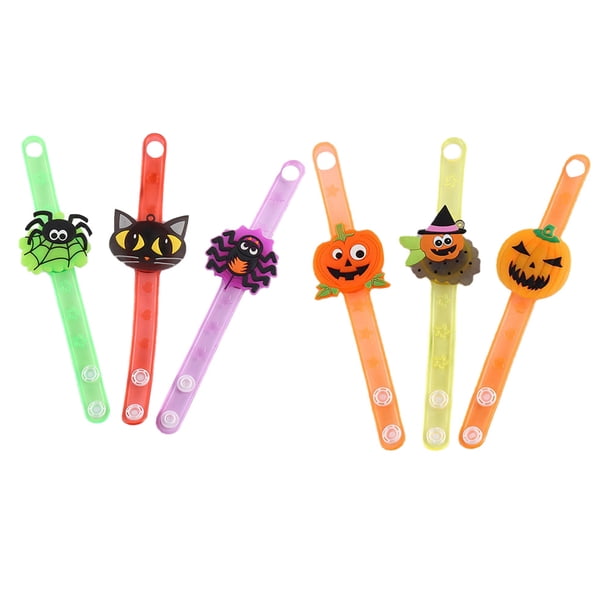 6 unids Halloween pulsera temática creativa pulsera luminosa para niños estilo aleatorio