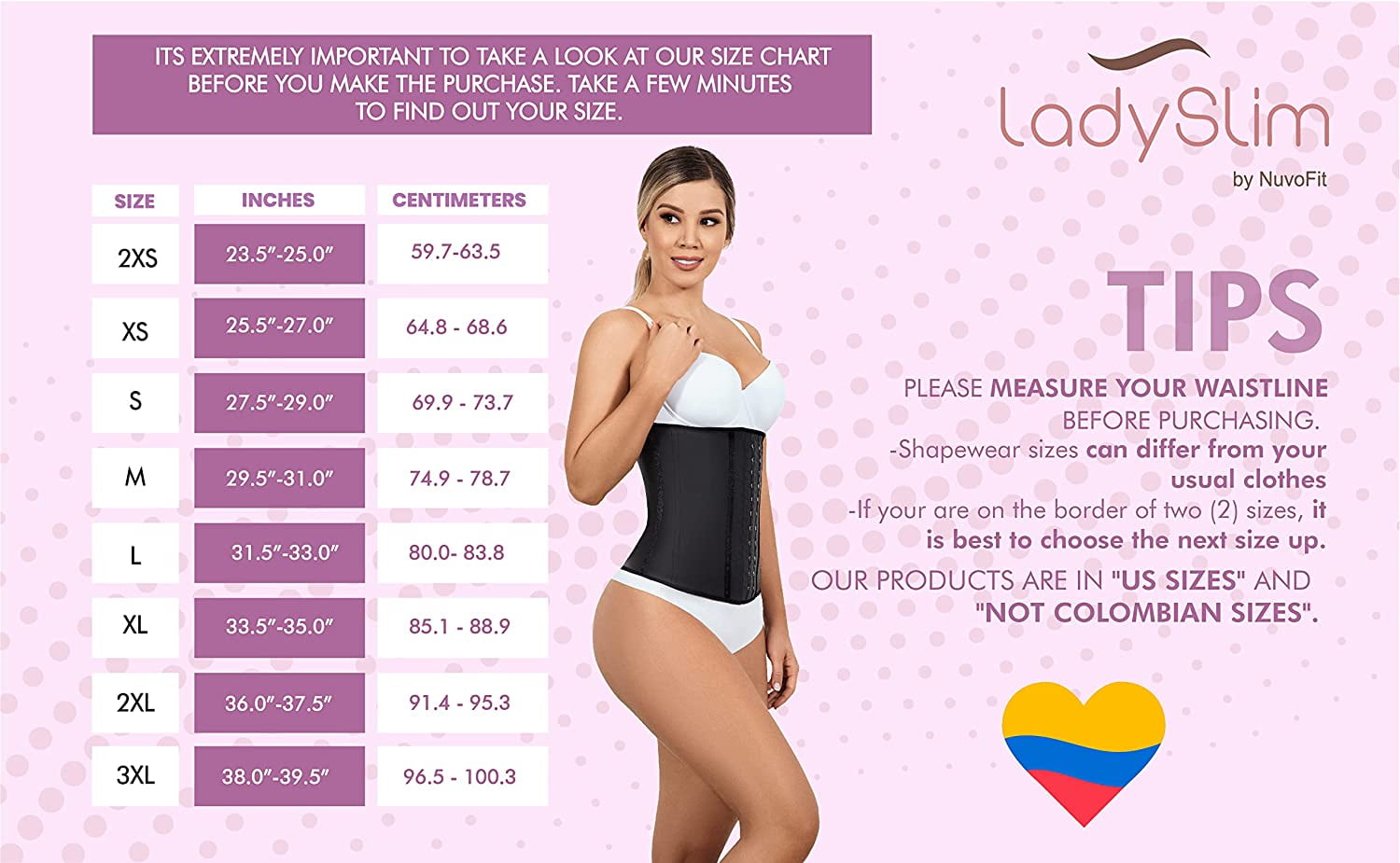 Lady Slim Fajas Colombianas Reductoras Y Moldeadoras para Mujer Latex Waist  Trainer Cincher Body Shaper for Women 