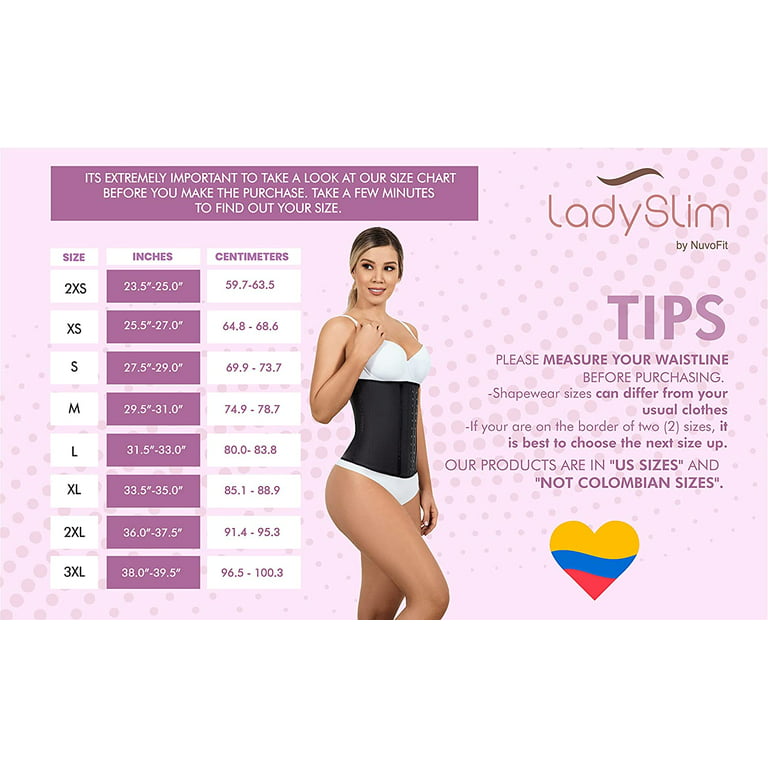 Lady Slim Fajas Colombianas Reductoras Y Moldeadoras para Mujer Latex Waist  Trainer Cincher Body Shaper for Women 
