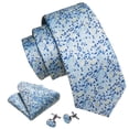 thumbnail image 2 of Conjunto de corbatas Barry.Wang con estampado floral de seda y pañuelo, 2 of 6