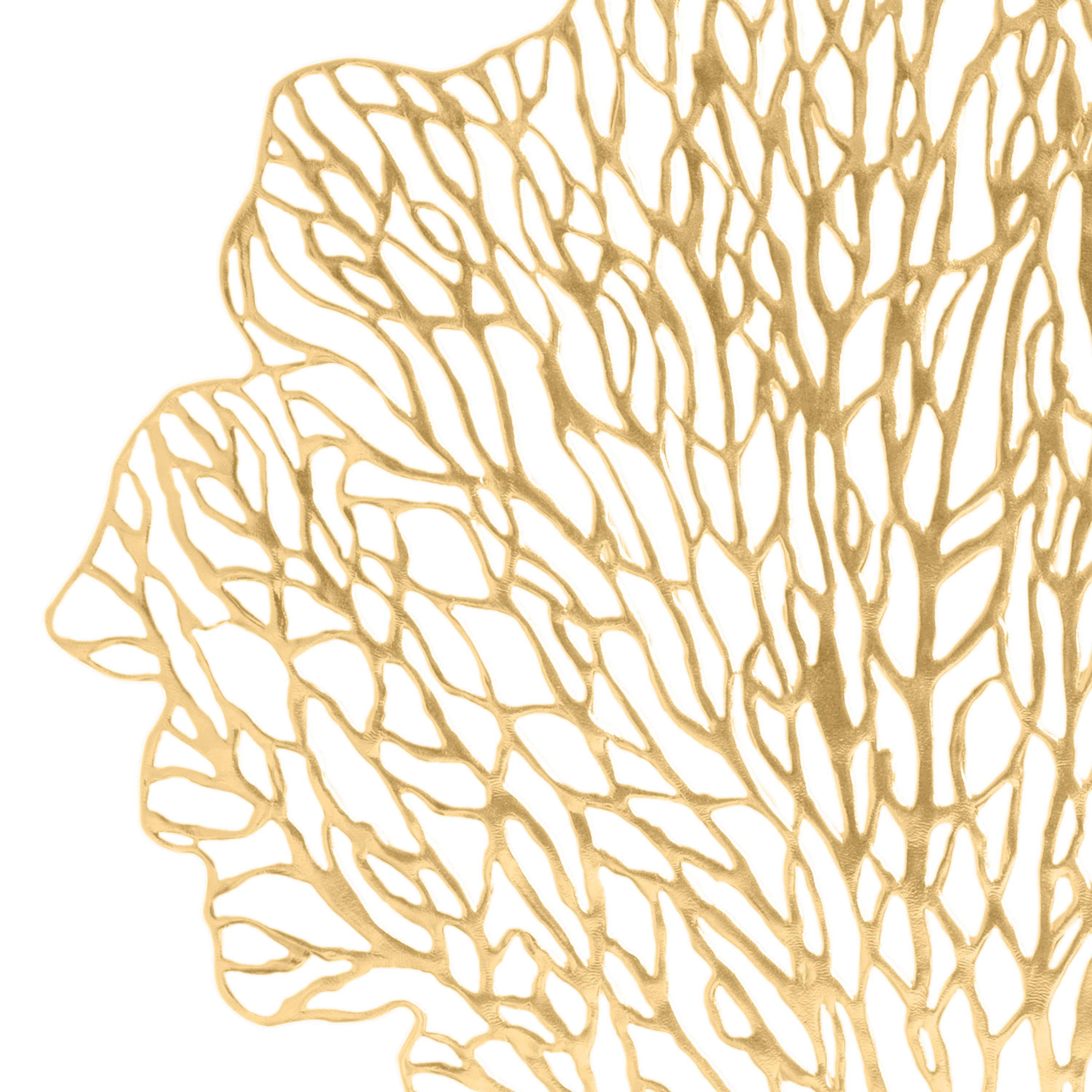 Home Details Set of Four Coral Shape Table Place Mat, Gold