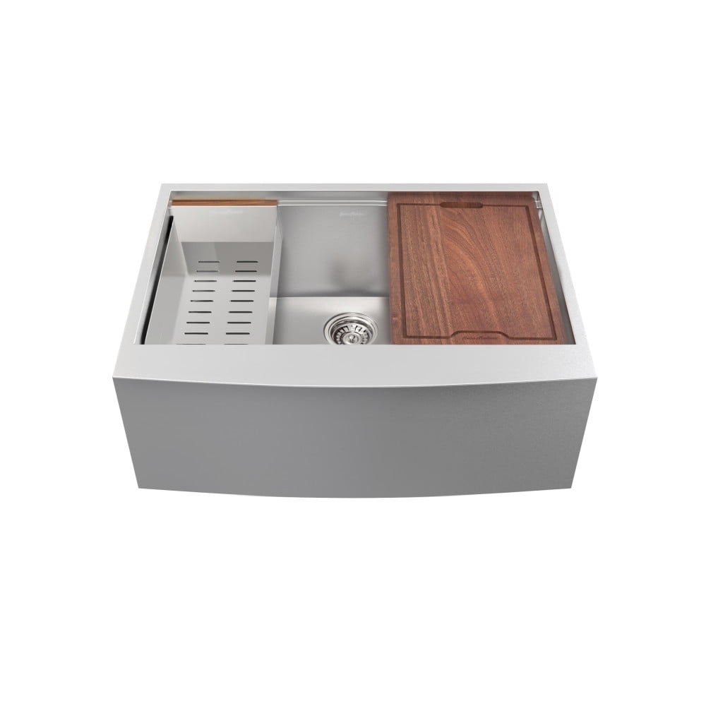 Rivage 30 x 22 Single Basin Apron Kitchen Workstation Sink