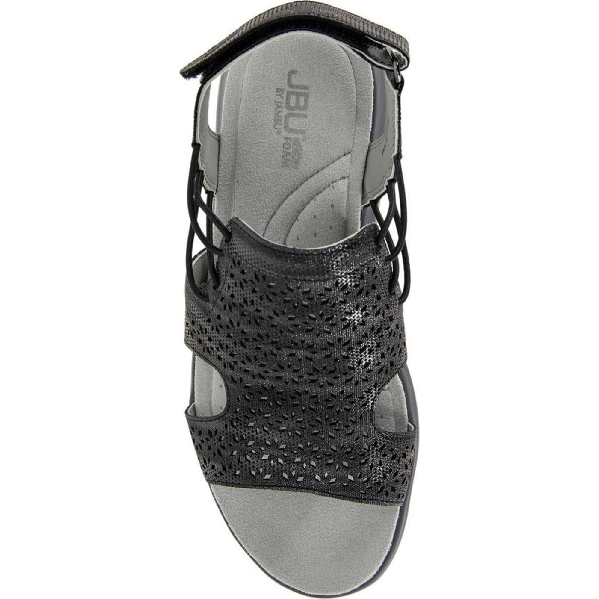 JBU by Jambu Women s Francis Flat Sandal Black Shimmer 11 Walmart