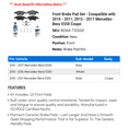 thumbnail image 2 of Front Brake Pad Set - Compatible with 2010 - 2011, 2015 - 2017 Mercedes-Benz E550 Coupe 2016, 2 of 2
