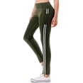thumbnail image 3 of Jvini Women's High Waisted Active Leggings With Side Stripe & Tech Pockets For Yoga Workout Running, 3 of 5