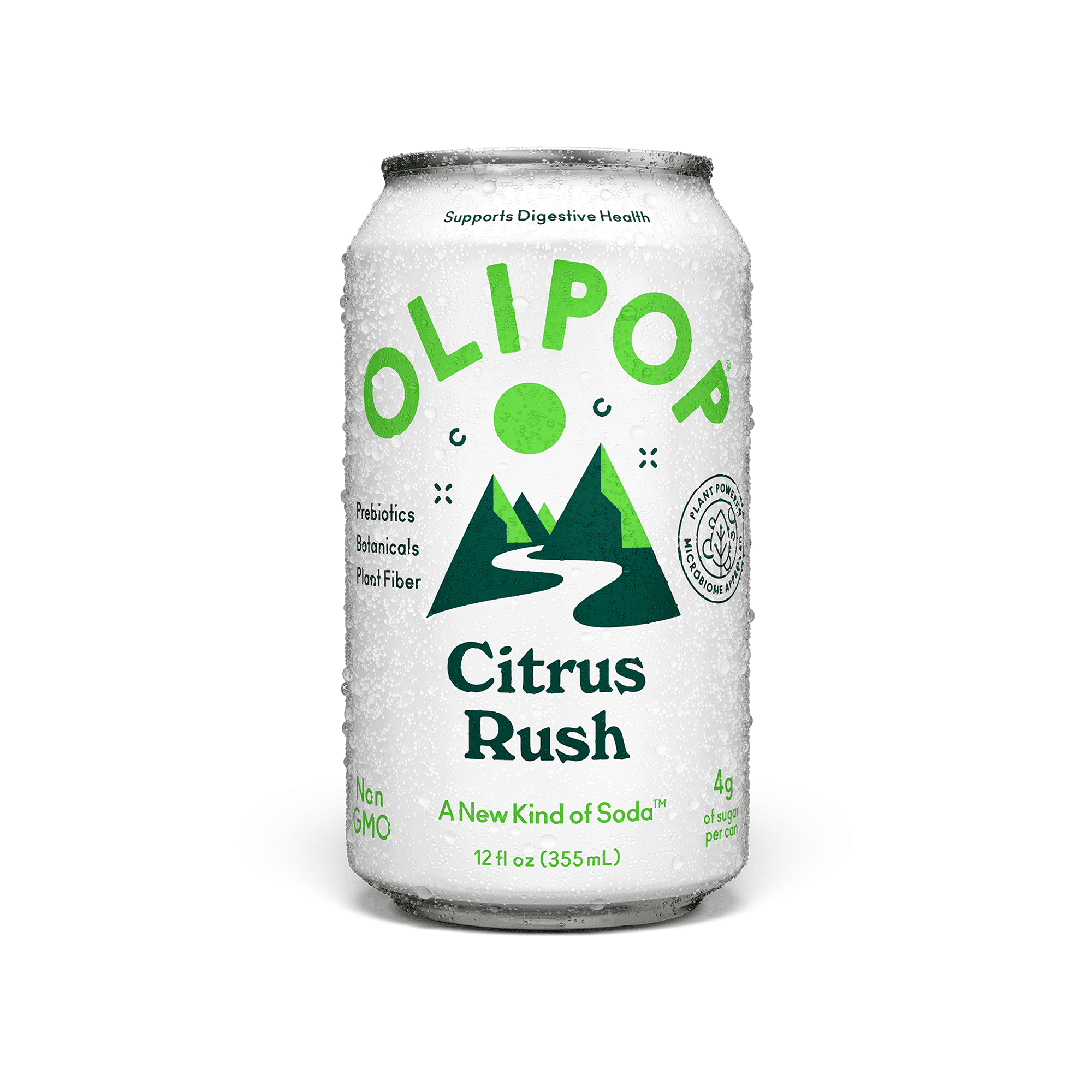 ほほほ Olipop Prebiotic Soda Pop, Ridge Rush, High Fiber, 12 fl oz 12