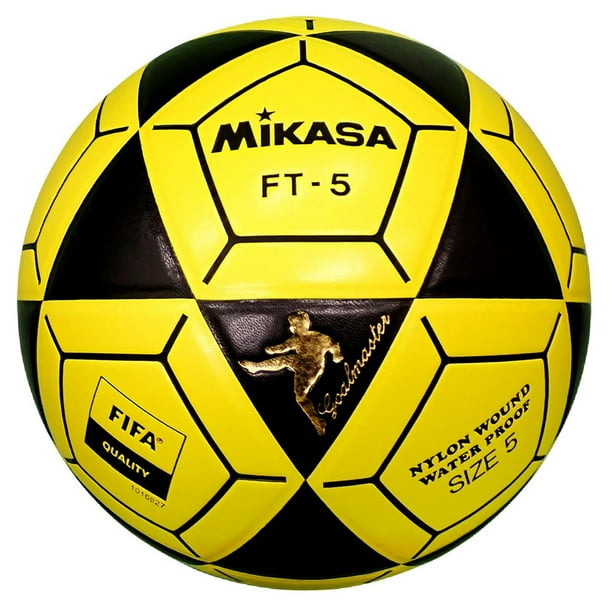 Balón de Fútbol Mikasa FT5 Negro Amarillo Talla 5
