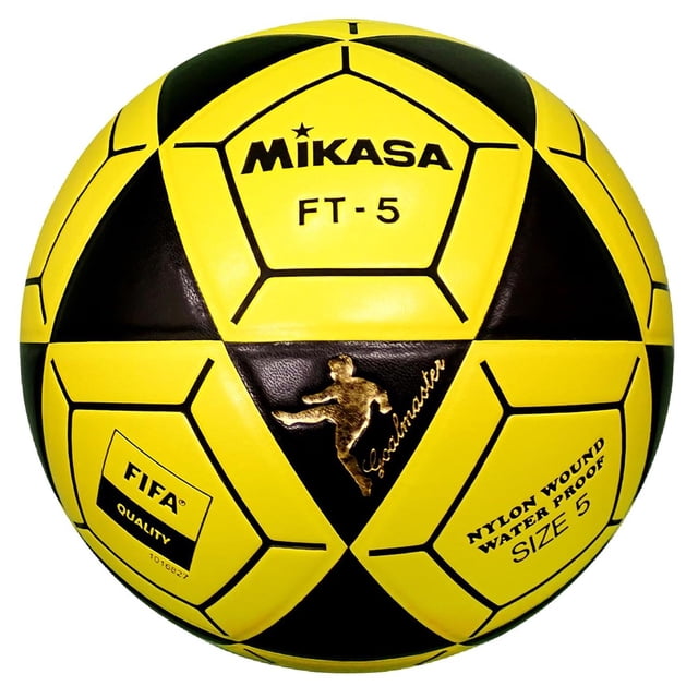 Balón de Fútbol Mikasa FT5 Negro Amarillo Talla 5