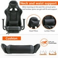 thumbnail image 4 of PayLessHere Grey Gaming Office Chair - Ergonomic PU Leather w/Lumbar Support & Footrest，Rolling Swivel, 4 of 7