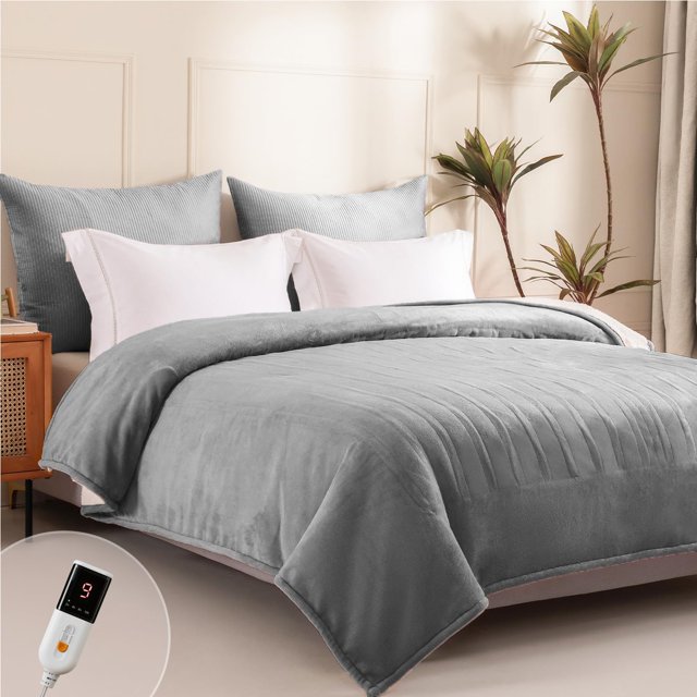 Heated Blanket Electric Throw 50” x 60” -Heated Throw Blanket with 5 Heating Levels & 3 Hours Auto Off Machine Washable Over-Heat Protect(Racoon)