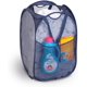 thumbnail image 1 of Cesto para la colada cuadrado desplegable de malla de lujo con bolsillo lateral y asas - Diseño plegable de tela - Hogar - (capacidad para 2 cargas) (14 x 23 pulgadas) azul marino Sincero Hogar, 1 of 5