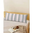 thumbnail image 5 of Pink Grey Stripes Body Pillow Cover 20 x 60 Inch Decorative Pillow Cover Simple Striped Lines Minimalist Modern Lumbar Pillowcase Seasonal Rectangle Cushion Case for Couch Sofa Bed Living Room, 5 of 7