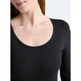 thumbnail image 4 of Joyspun Women's Seamless Scoop Neck Brief Bodysuit with Long Sleeves, Sizes XS-3XL, 4 of 7