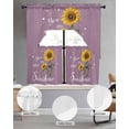 thumbnail image 2 of Violet Sunshine Sunflower Swag Kitchen Curtains Sets for Windows 24 Inch Length, Pastoral Bees Farmhouse Floral Short Window Curtain Panels Swags Valances and Tiers 3 Piece Set for Cafe/Dining Room, 2 of 5