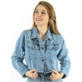 thumbnail image 1 of Chamarra Mujer Mezclilla Con Rasgados y Ruedo Deshilado, 1 of 8