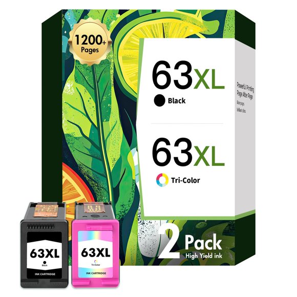 Paquete combinado de cartuchos de tinta inkalfa 63XL negro y tricolor, 2 unidades