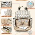 thumbnail image 3 of Mochila cambiador Omanmoli grande a cuadros, beige, de cuero, 3 of 6