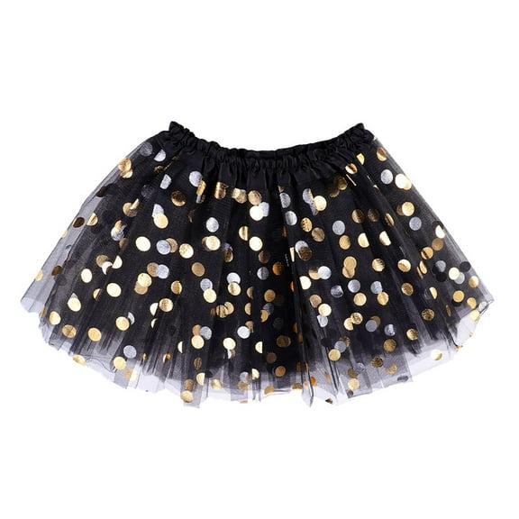 Raindrops Black Layered Tutu Skirt for Girls with Dotted Sequins Perfect for Parties and Performances Made of Polyester and Satin