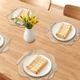 thumbnail image 2 of Farmhouse Placemats Set of 4 Flower Placemats for Dining Table Decor Indoor Outdoor Washable Kitchen Table Mat Wipe Clean Beige 9.8x9.8inch, 2 of 5