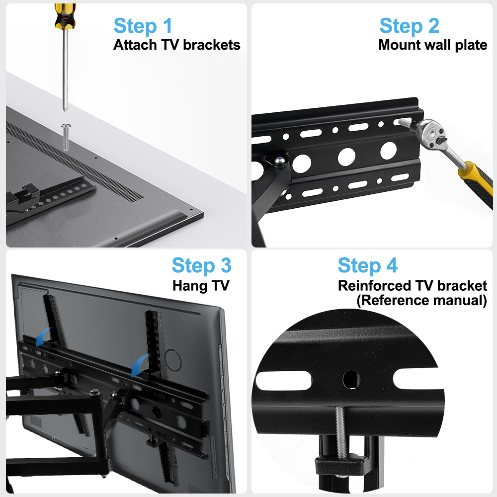 YUANYE Full Motion TV Wall Mount for 32-80 Inch TVs photo 7