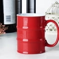 thumbnail image 3 of Taza cerámica en forma de barril de Petróleo HappyWare 450ml Rojo, 3 of 3