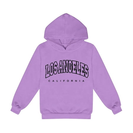 

Otqutp Warm Blouse for Baby Toddler Kids Girls Boys Boys Long Sleeve Sweatshirt Pullover Hoodies Cute Printed Hooded Sweatshirts(Purple 7-8 Years)